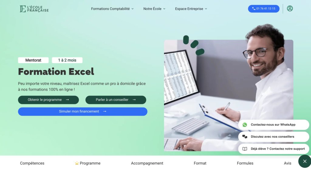 L'école française - top 2 formation Excel débutant