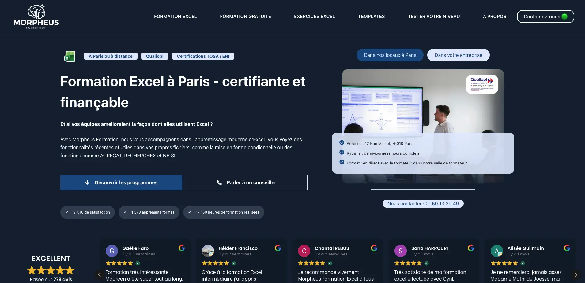morpheus formation excel paris